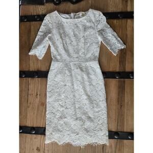 Erin 1/2 Short Sleeve White Lace Dress sz 4